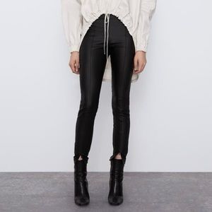 NWOT Zara waxed finished pants
